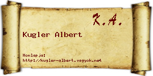 Kugler Albert névjegykártya