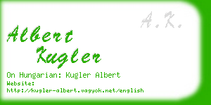 albert kugler business card